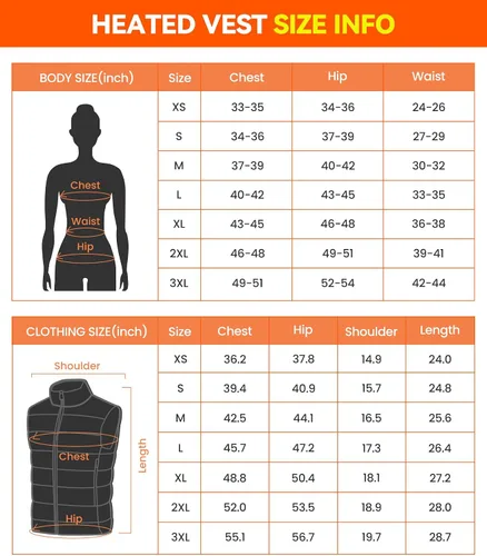 Vista 6 de DOACE Chaleco térmico mejorado para hombres y mujeres, chaleco de calefacción eléctrica inteligente, chaqueta térmica ligera (batería no incluida)