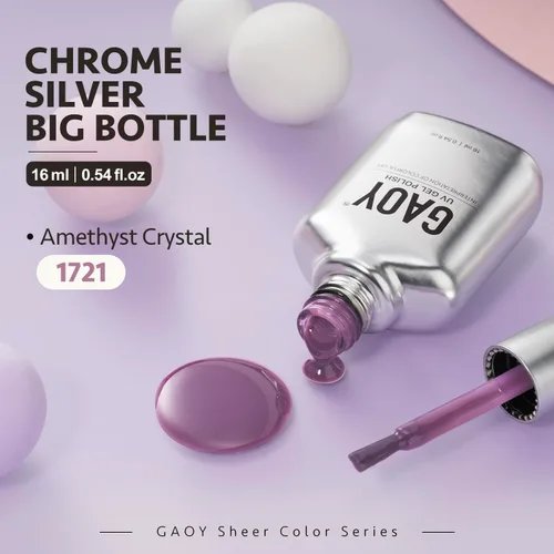 Vista 8 de GAOY Esmalte de uñas de gel color lila nude, 16ml, esmalte de gel neutro traslúcido que se quita con remojo, curado con luz UV para arte de uñas