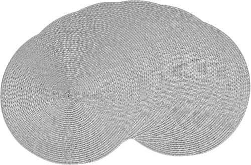 Vista 25 de AHHFSMEI Juego de 6 manteles individuales redondos trenzados de 15 pulgadas para mesas de comedor, tejido natural, resistentes al calor, color beige