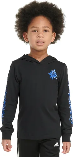 Vista 4 de adidas Camiseta de manga larga con capucha de algodón con logotipo Bos para niño