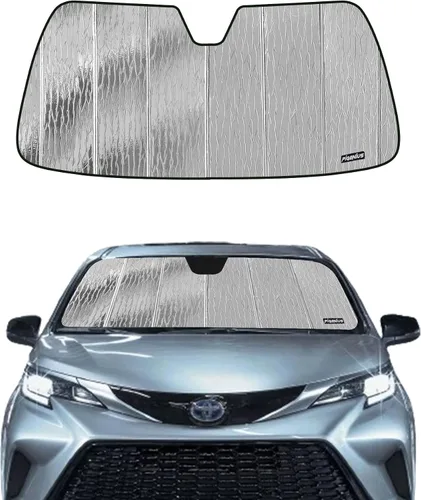 Vista 8 de Pigenius Parasol para parabrisas Toyota Sienna 2015-2020, acabado plateado metálico