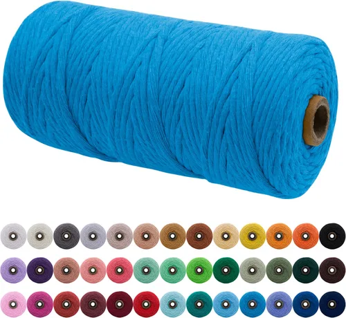 Vista 74 de JeogYong Cordón de macramé de un solo hilo 3 mm x 109 yardas (328 pies) Cuerda de algodón suave Hilo de macramé de 3 mm, suministros de macramé