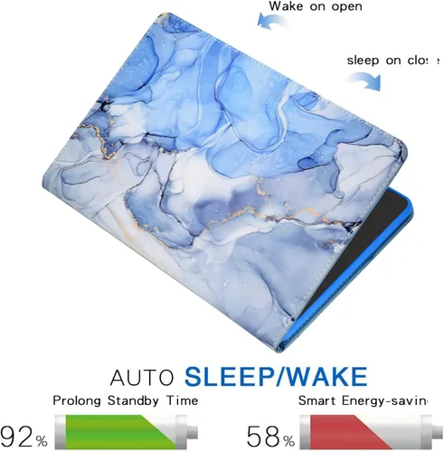 Vista 4 de Funut Funda para tablet Fire HD 10 (9ª/7ª/5ª generación, versión 2019/2017/2015), funda inteligente delgada de piel sintética con función
