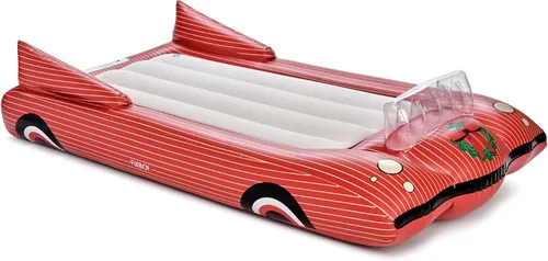 Vista 9 de FUNBOY Cama de viaje infantil azul inflable y colchón. Perfecta para fiestas de pijamas. Incluye bolsa de almacenamiento y transporte, individual
