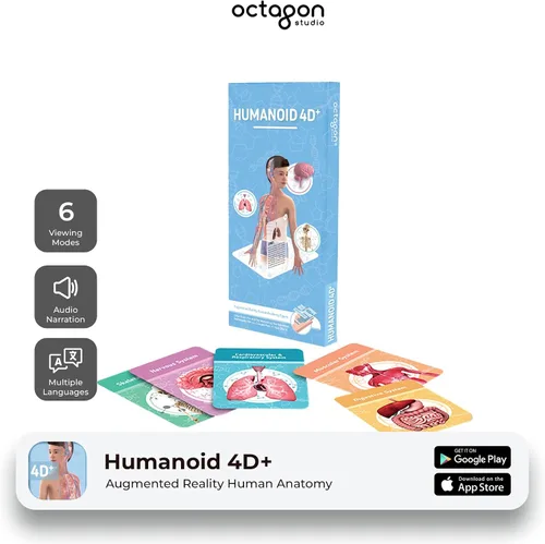 Vista 4 de Octagon Studio Tarjetas 4D humanoides para aprendizaje STEM en casa