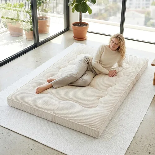 Vista 7 de cidludto Colchón de futón japonés de tamaño individual, sofá cama de 4 pulgadas, colchón de suelo para adultos, tapete de tatami más grueso, Negro