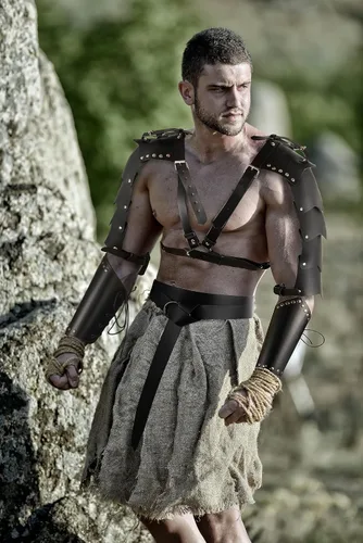 Vista 2 de Accesorios renacentistas para hombre, disfraz medieval vikingo, trajes de cinturón, capa de cuero, brazaletes vikingos para cosplay para hombre