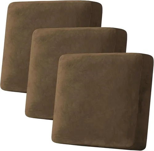 Vista 160 de H.VERSAILTEX Funda de cojín elástica de terciopelo para sofá, funda de cojín de felpa para cojines de silla, protector de muebles, cojín de asiento