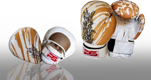 Vista 2 de Prime Sports Guantes de boxeo para niños, MMA, Muay Thai, Kickboxing y saco de boxeo, guantes de enfoque con gancho y almohadillas de boxeo Jab, MMA