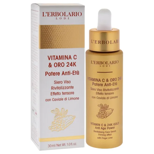 Vista 3 de L'Erbolario Suero facial con vitamina C y oro de 24 quilates – Suero revitalizante e hidratante antienvejecimiento para la cara – Acabado suave