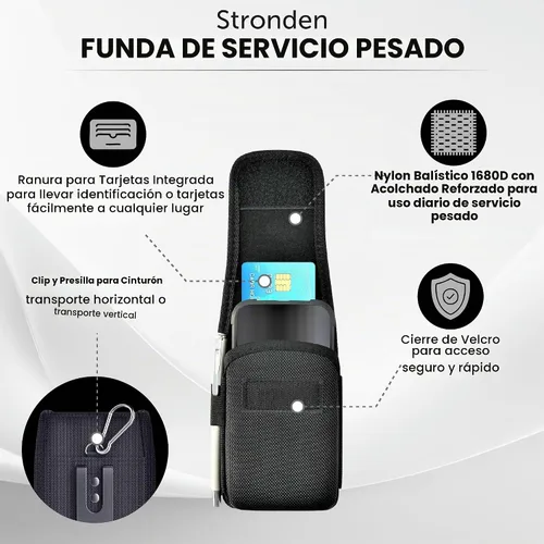 Vista 2 de Stronden Funda resistente para Samsung Galaxy S26, S25, S24, S23, Google Pixel 10, 10a, 9, 9a, 8, 7a – Funda de nailon de grado militar, funda