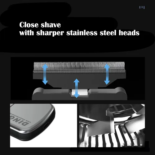 Vista 3 de Maquinilla de afeitar eléctrica ultra fina recargable para hombre, mini recortadora eléctrica de barba para cuidado facial, afeitadora de viaje USB