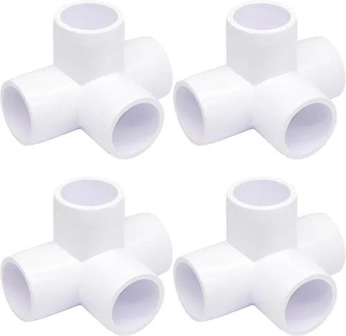 Vista 11 de Litoexpe 4 conectores de codo de PVC de 3 vías de 1/2 pulgada y 3 vías, conector de codo de grado para muebles, conector de tubería de tres vías