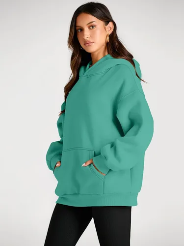 Vista 205 de Trendy Queen - Sudaderas extragrandes con capucha para mujer, suéteres de manga larga, sin botones, de vellón, de otoño, ropa de invierno