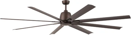 Vista 11 de Kichler Breda 310265NI - Ventilador de techo grande para exteriores de 65 en 8 aspas con control remoto, cuerpo de acero moderno, cuchillas