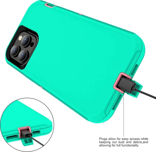 Vista 8 de MXX Funda compatible con iPhone 13 Pro Max, 3 capas súper protectoras, cuerpo resistente, resistente a golpes y polvo, diseñada para Apple 13 Pro