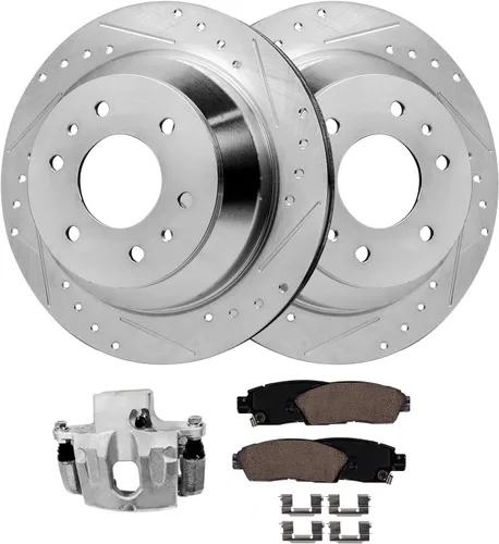 Vista 36 de Detroit Axle - 4 rotores de freno para Chevrolet Cruze 2014 2015 [modelos de motores de gas] Rotores de freno de disco perforados y ranurados