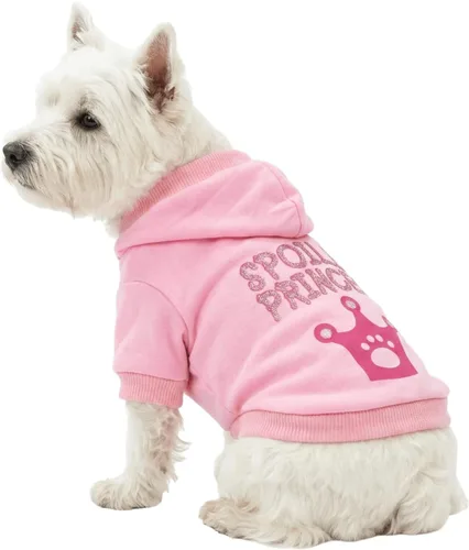Vista 9 de Camisas rosas para perras, ropa para cachorros, sudadera con capucha para mujer, sudadera con corona de princesa para mascotas, camiseta para perros