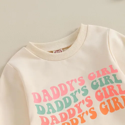 Vista 4 de Ropa para bebé recién nacida, sudadera de gran tamaño con estampado de letras, mameluco de manga larga con burbujas para otoño