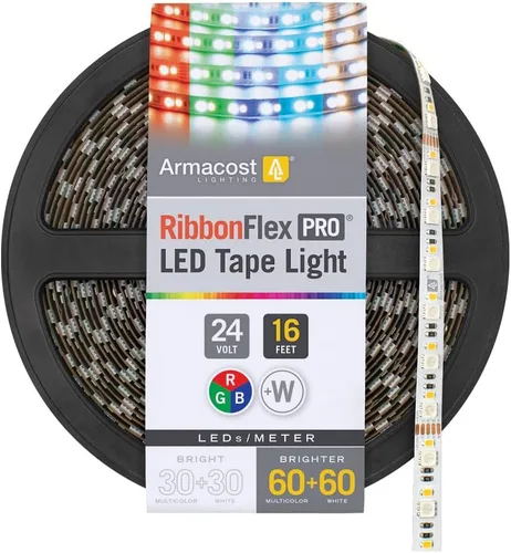 Vista 8 de Armacost Lighting RibbonFlex Pro - Cinta de luz LED multicolor y blanca de 60 + 60 LEDs/m, 8.2 pies (8.2 ft) (624210)