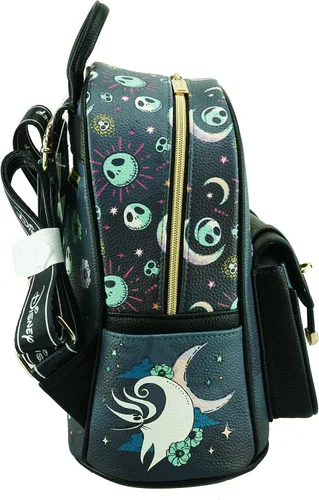 Vista 4 de Disney The Nightmare Before Christmas - Mini mochila de cuero vegano de 11 pulgadas, Negro -, Pesadilla