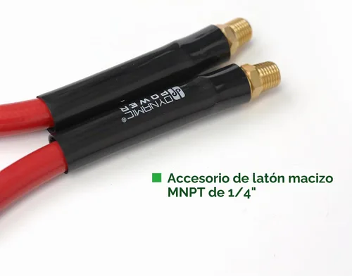 Vista 3 de DYNAMIC POWER Manguera de compresor de aire de PVC de 3/8 pulgadas x 50 pies con kit de accesorios para compresor de aire de 10 piezas