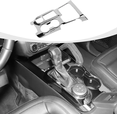 Vista 10 de RAZPOY Ajuste de panel de cambio Panel de centro de consola Portavasos Compatible con Ford Bronco Sport 2021-2024, Negro