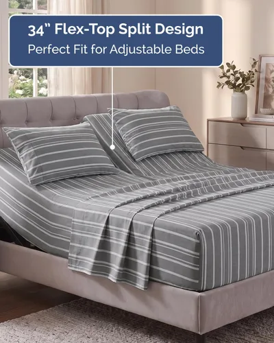 Vista 265 de Extra Deep Twin XL Sheet Set - 3 Piece College Dorm Room - White 01-Blanco