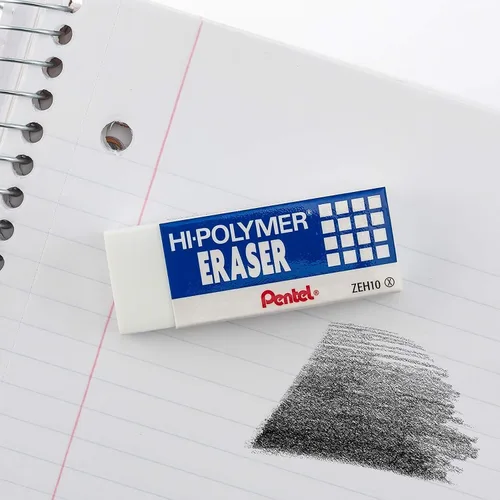 Vista 5 de Pentel, Hi-Polymer, set de tres borradores color blanco, Blanco L