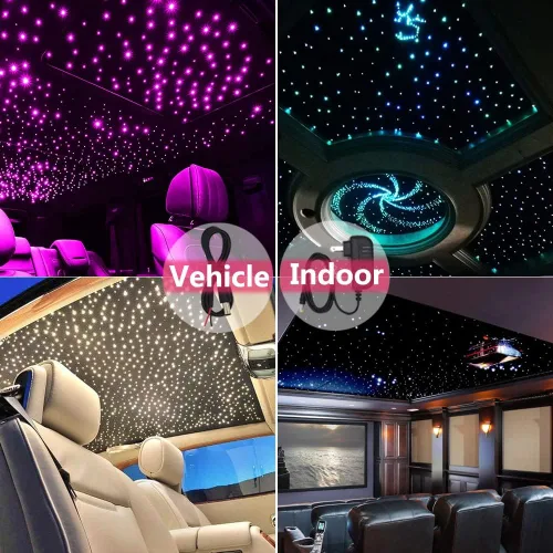 Vista 2 de Twinkle Starlight - Kit de luces LED de estrella para techo, RGBW, Bluetooth, control de aplicación, modo de música, luces de fibra óptica