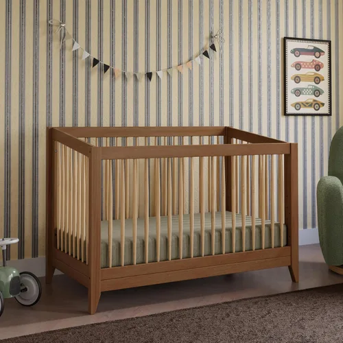 Vista 5 de Babyletto Scoot- Cuna convertible 4 en 1 con kit de conversión a cama infantil, Cuna, Talla full, Castaño