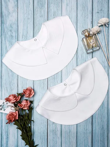 Vista 3 de SATINIOR 2 piezas de cuello falso para mujer, blusa desmontable Dickey falsa solapa falsa