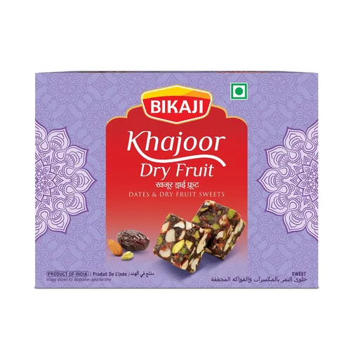 Vista 9 de Bikaji Anjeer Dry Fruit Burfi Halwa 8.81oz (250 g), pastel de higos tradicional y turrón de nueces con frutas secas premium, auténtico mithai