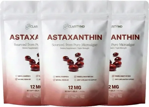 Vista 8 de Astaxantina Suplemento antioxidante de 12 mg – Fuente natural de microalgas – Softgel a base de lípidos para una mayor absorción – Apoyo cognitivo
