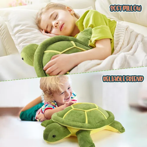 Vista 4 de Liliful Peluche de tortuga marina gigante, suave y grande, almohada de tortuga marina para niños y niñas, regalos para el día de la madre