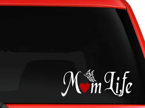 Vista 2 de Vinilo adhesivo para la vida de mamá, adhesivo para la vida de mamá, calcomanía para auto, camioneta, portátil, vaso Yeti para pared, ventana, Negro