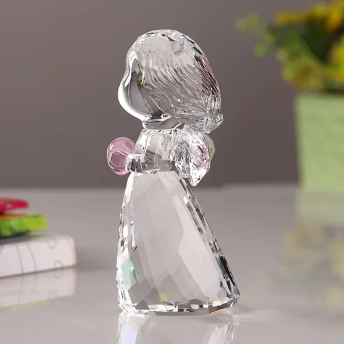 Vista 8 de DOJOZ Crystal Little Angel Regalos de cumpleaños de Navidad, Estatuilla de querubín, decoración de pisapapeles, adornos artísticos coleccionables