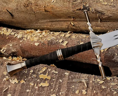 Vista 2 de Espada medieval de acero hecha a mano, hoja coleccionable semi afilada con funda, regalo ideal para coleccionistas