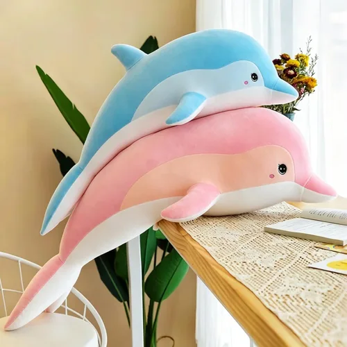 Vista 7 de RYOLOY Almohada de peluche de delfín, almohada gigante de peluche de 39.3 pulgadas, suave felpa del océano marino, regalos para todas las edades