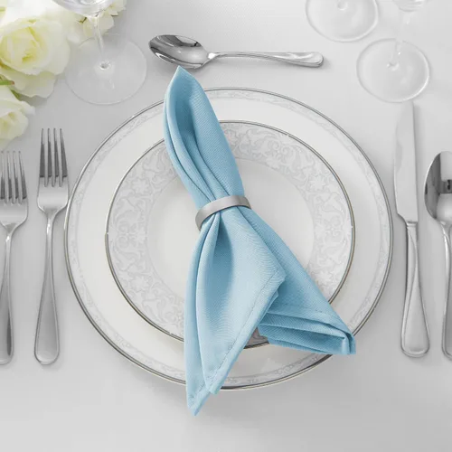 Vista 5 de Lann de Linens – 1 Docena de 20 en. Gamuza Cena Servilletas W/Hemmed bordes – varios colores disponibles Azul bebé