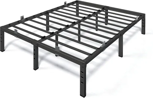 Vista 9 de Susalt - Base de cama metálica tamaño Queen, base de cama con plataforma de 14 pulgadas con espacio de almacenamiento, base de colchón