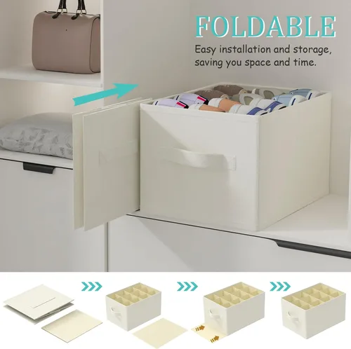 Vista 7 de 2 paquetes de organizadores de zapatos en cubo, caben hasta 24 pares, contenedores de almacenamiento plegables que ahorran espacio, sistema