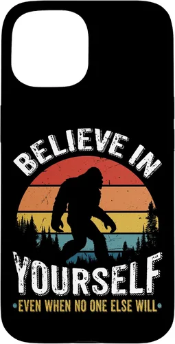 Vista 6 de Funda inspiradora para iPhone 16 Believe in Yourself Retro Bigfoot Sasquatch