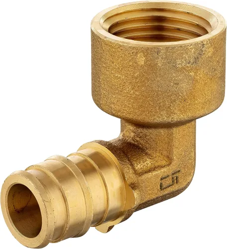 Vista 3 de Paquete de 2 accesorios de latón de expansión EFIELD Pex A de 1/2 x 1/2 pulgadas, codo hembra NPT para conexión de tubo Pex-A, ASTM F1960