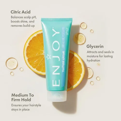 Vista 3 de Enjoy Crema texturizada, crema de peinado de fijación media a firme para separación y volumen, texturizante ligero para estilos despeinados