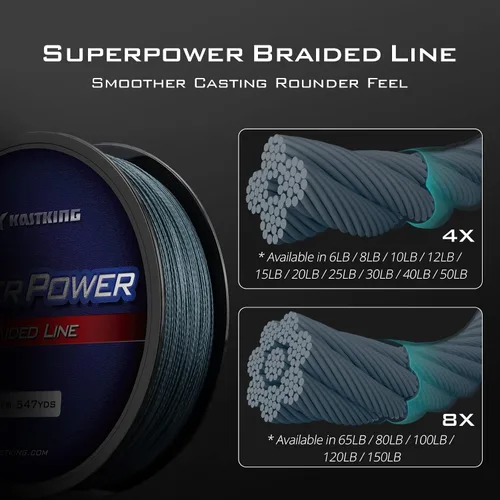 Vista 2 de KastKing Hilo de pescar trenzado superpotente Sedales trenzados resistentes a la abrasión Superlínea increíble Cero estiramiento Pequeño diámetro