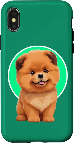 Vista 4 de iPhone 15 Lindo Happy Chow Puppy Dog Cartoon Dog to Fall in Love Case