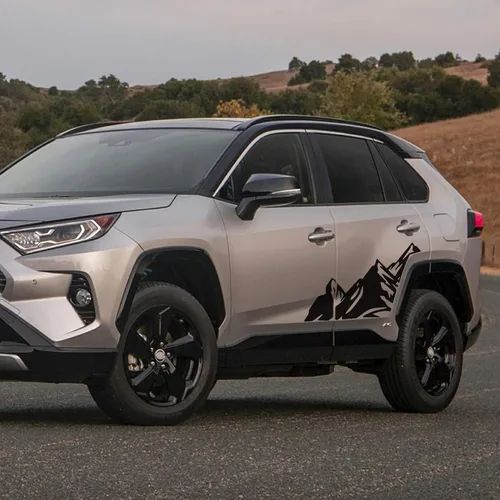 Vista 3 de Vinilo adhesivo todoterreno de Muntains compatible con Toyota Rav4 SUV e híbrido 2012-2018 - negro