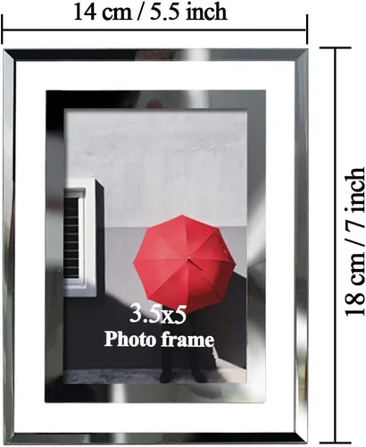Vista 2 de Giftgarden Marco para fotos de 3.5x5, marco de vidrio moderno de 3.5 por 5, para exhibición de mesa, paquete de 2
