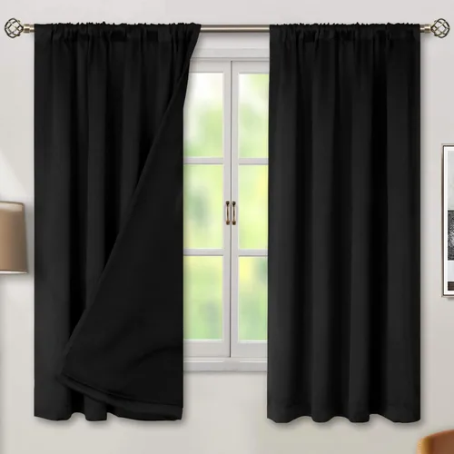Vista 58 de BGment - Cortinas opacas para sala de estar de 63 pulgadas de largo, juego de 2 paneles, cortinas para oscurecer toda la habitación, cortinas